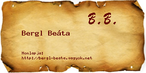 Bergl Beáta névjegykártya
